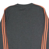 ADIDAS Girls Grey & Coral Sweatshirt L Cotton Blend Crew Neck Long Sleeve