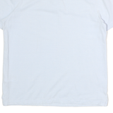 CALVIN KLEIN Mens Light Blue & White Striped Short Sleeve Polo Shirt M Cotton