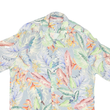 MNG Mens Blue Floral Shirt M Cotton Blend Summer Tropical Pattern