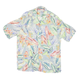 MNG Mens Blue Floral Shirt M Cotton Blend Summer Tropical Pattern