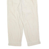 BLAIR Womens Cotton Blend Cream Relaxed Straight Trousers W30 L27 Casual Comfort