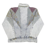 NEW YORK GIRL Womens Grey Purple Cotton Blend Jacket M Colourblock Zip Casual