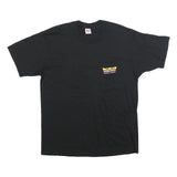 ANVIL Mens Black Cotton Blend Graphic T-Shirt XL Short Sleeve Crew Neck Monroe