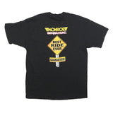 ANVIL Mens Black Cotton Blend Graphic T-Shirt XL Short Sleeve Crew Neck Monroe