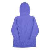 EDDIE BAUER Womens Blue Nylon Hooded Jacket S Zip Outdoor Lightweight Overcoat