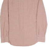 TIMBERLAND Mens Brown & White Checked Shirt L Cotton Blend Button-Down Pocket