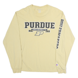 CHAMPION Mens Beige Purdue University Long Sleeve Crew Neck Cotton T-Shirt L