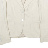 MAX MARA Womens Cream Jacket Cotton Blend UK 16 Button Closure Tailored Fit