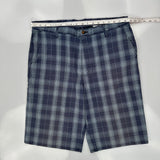 Dickies Checked Shorts - 36W 11L Blue Cotton