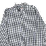 LEVI'S Mens Blue & White Check Shirt XL Cotton Blend Button Down Collar Long