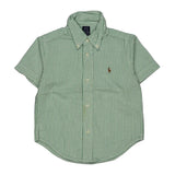 Age 1.5 Ralph Lauren Striped Short Sleeve Shirt - 2XS Green Cotton