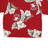 PURITAN Mens Red Floral Button Jacket L Viscose Blend Hawaiian Style
