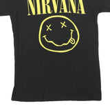 Mens Black Nirvana Graphic T-Shirt S Short Sleeve Crew Neck Band Logo