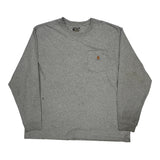 Carhartt Long Sleeve T-Shirt - 2XL Grey Cotton