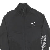 PUMA Womens Black Cotton Track Jacket XL Zip Plain Sport Casual