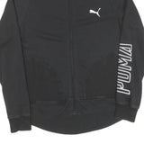 PUMA Womens Black Cotton Track Jacket XL Zip Plain Sport Casual