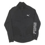 PUMA Womens Black Cotton Track Jacket XL Zip Plain Sport Casual