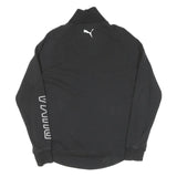 PUMA Womens Black Cotton Track Jacket XL Zip Plain Sport Casual