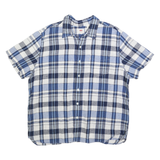 LEVI'S Mens Blue & White Checked Linen Blend Shirt XL Casual Summer Light