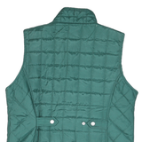 JANE ASHLEY Womens Green Quilted Jacket M Polyester Blend Button Closure