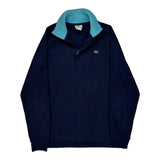 Lacoste Collared 1/4 Zip - Large Blue Cotton