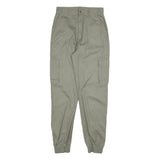 Womens Cotton Blend Slim Khaki Trousers W28 L30 Cargo Style Zip Closure Casual