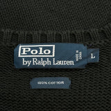 Polo By Ralph Lauren Sweater Vest - Large Black Cotton