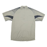 LOUIS GARNEU Mens Grey & Black Modern T-Shirt L Short Sleeve 1/4 Zip