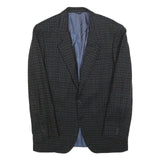 BARDINI Mens Blue & Brown Houndstooth Tailored Jacket M Woven Button Closure