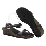 TEVA Strappy Sandals Black Leather Womens UK 6