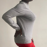 Calvin Klein Spellout Long Sleeve T-Shirt - Medium Grey Cotton