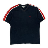 Nike Striped T-Shirt - XL Red Cotton