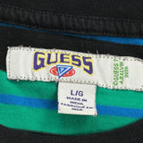 Guess Striped T-Shirt - Large Multicoloured Cotton