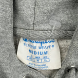 Vintage Reverse Weave Champion Hoodie - Medium Grey Cotton Blend