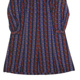 ARA MODELL Womens Navy & Burgundy Floral Striped Shirt Dress Polyester Blend