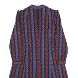 ARA MODELL Womens Navy & Burgundy Floral Striped Shirt Dress Polyester Blend