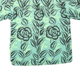 SURFING SAFARI Mens Blue Green Floral Pattern Shirt XL Cotton Blend Casual