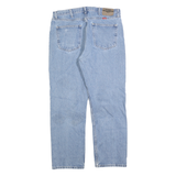 WRANGLER Mens Regular Fit Blue Denim Jeans W36 L30 Classic Cotton Zip Denim