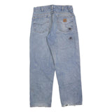 CARHARTT Mens Jeans Blue Regular Straight Denim Stone Wash W32 L30 Casual