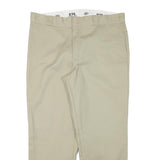 DICKIES Mens Cotton Blend Beige Regular Fit Straight Leg Trousers W38 L28
