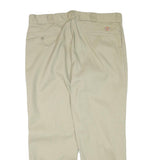 DICKIES Mens Cotton Blend Beige Regular Fit Straight Leg Trousers W38 L28