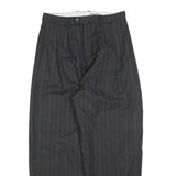 BUSINESSMAN Mens Regular Fit Grey Striped Straight Leg Trousers W32 L28