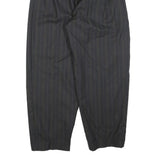 BUSINESSMAN Mens Regular Fit Grey Striped Straight Leg Trousers W32 L28