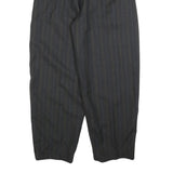 BUSINESSMAN Mens Regular Fit Grey Striped Straight Leg Trousers W32 L28