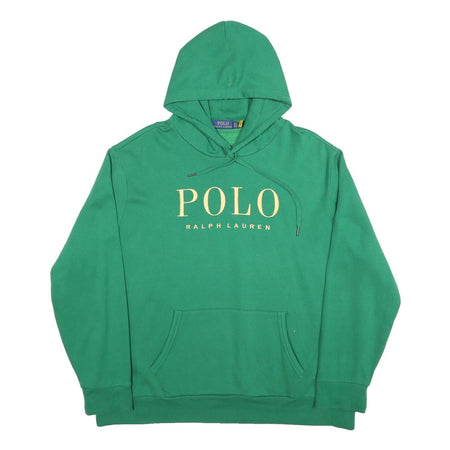 POLO RALPH LAUREN Mens Green Hoodie 2XL Cotton Blend Pullover Casual