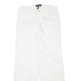 LAUREN RALPH LAUREN Womens Cotton Blend White Regular Straight Trousers W29 L30
