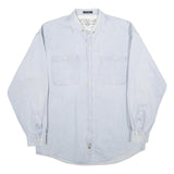 AUTHENTIC GFC Mens Light Blue Cotton Shirt 2XL Button Down Casual Lightweight