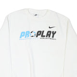 NIKE Mens White Pro Play Volleyball Crew Neck S Cotton Blend Sweatshirt
