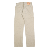 LEVI'S Mens Regular Beige Cotton Blend Trousers W32 L34 Classic Zip Pocket