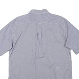 NAUTICA Mens Blue & White Check Shirt L Cotton Blend Comfortable Casual